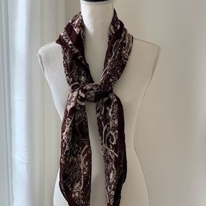 Banana Republic Burgandy Square Paisley scarf